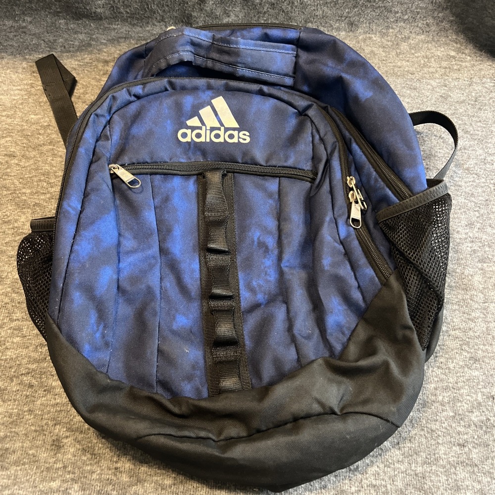 Adidas Blue Camo backpack Three Compartments‎ Plus Sunglass Pocket Great Shape